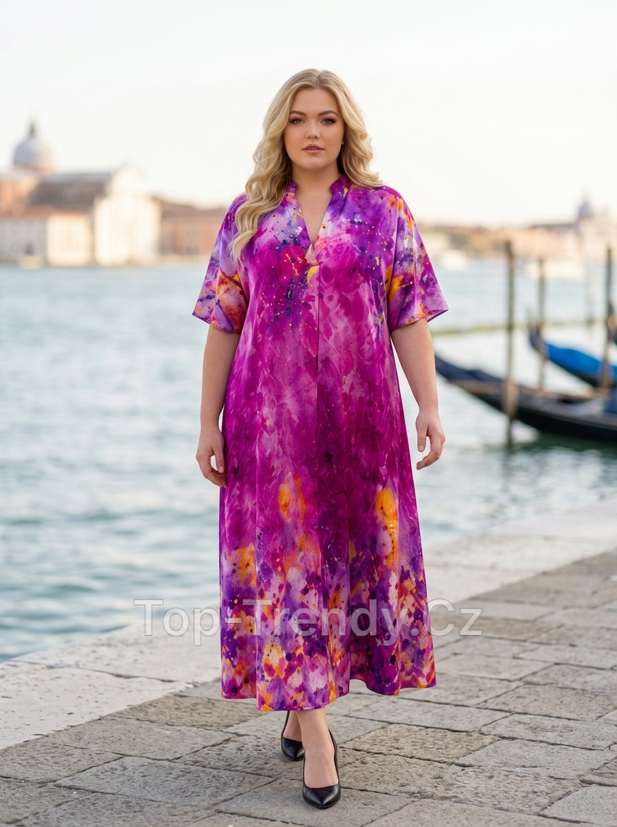 DÁMSKÉ KVĚTINOVÉ MAXI ŠATY OVERSIZE ALANA