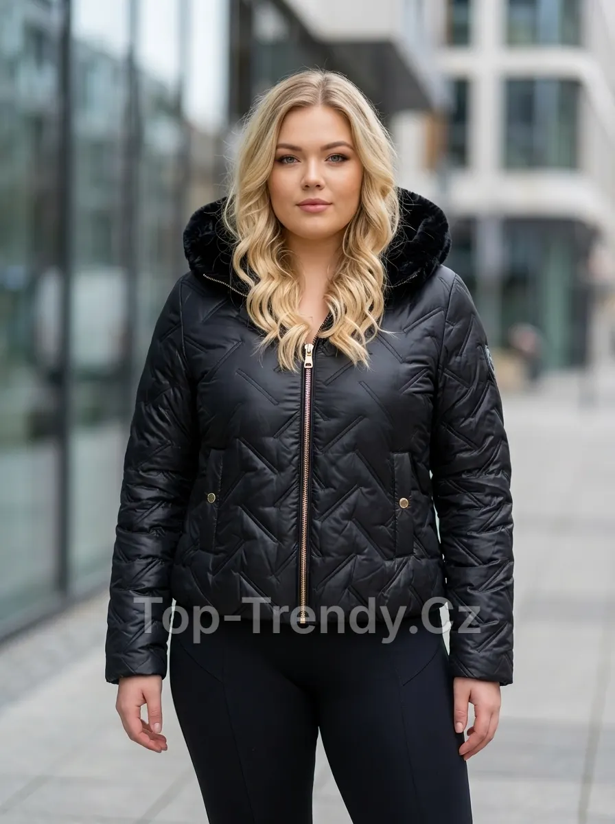 DÁMSKÁ PROŠÍVANÁ BUNDA S HŘEJIVOU KAPUCÍ BLANKA