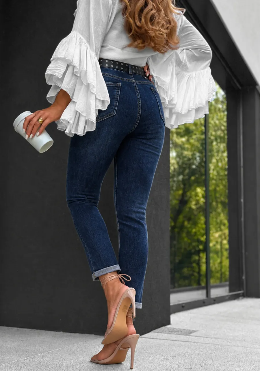 DÁMSKÉ ELASTICKÉ SKINNY DŽÍNY S VYSOKÝM PASEM SAISA