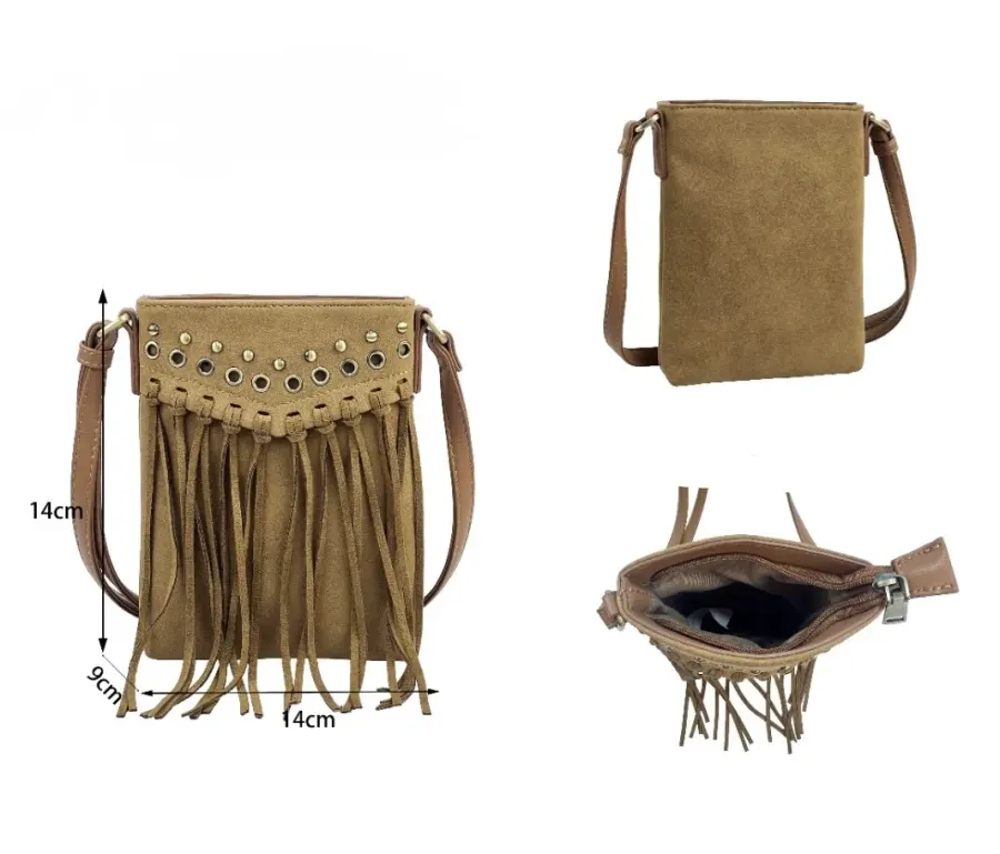 DÁMSKÁ BOHO CROSSBODY KABELKA S TŘÁSNĚMI TELIA