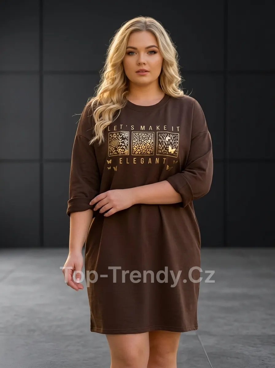 DÁMSKÉ MIKINOVÉ ŠATY S POTISKEM EVLIA